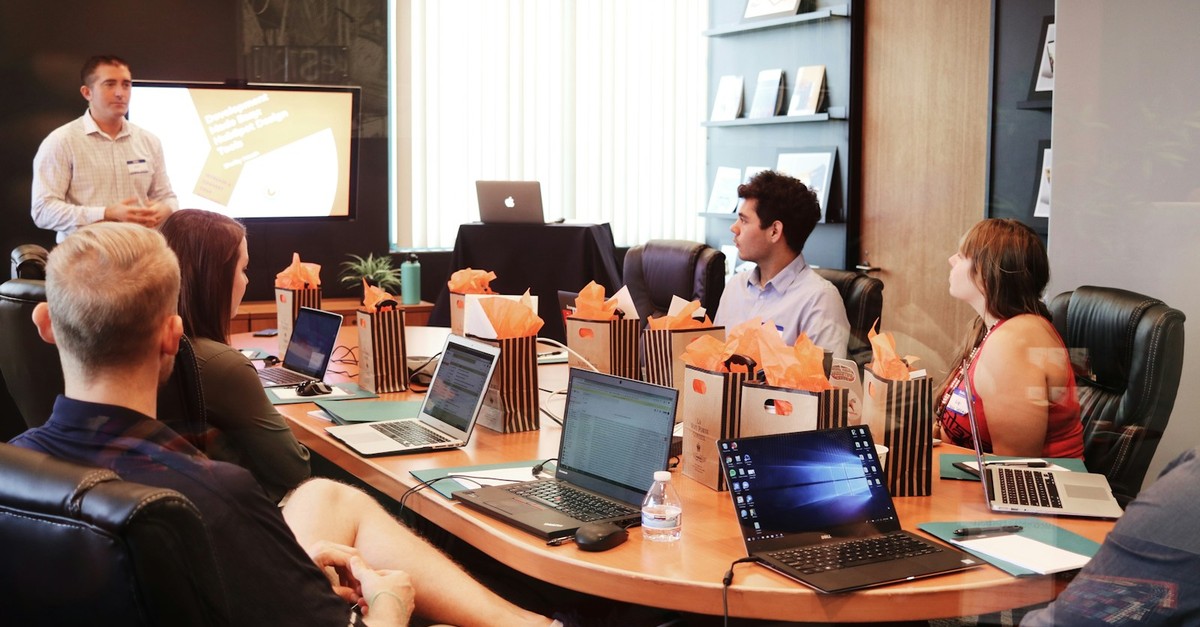 Executive leading a strategic meeting
